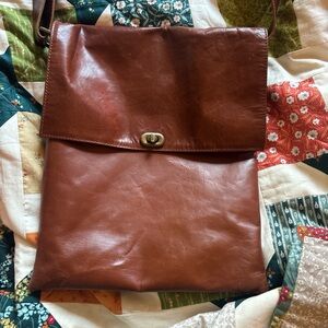 Classic Brown Italian Leather Messenger Bag